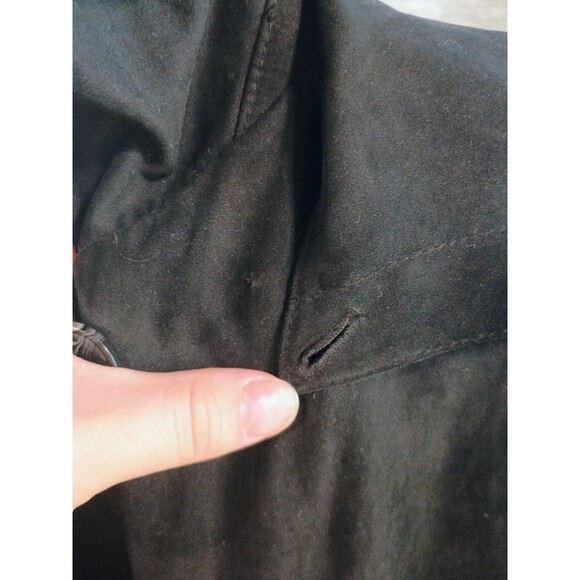 VTG London Fog Trench Coat Women's Large Petite Black With Removable Lining - Picture 11 of 15